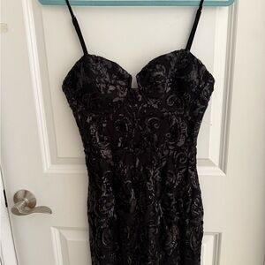 Windsor Black Strapless Lace Dress